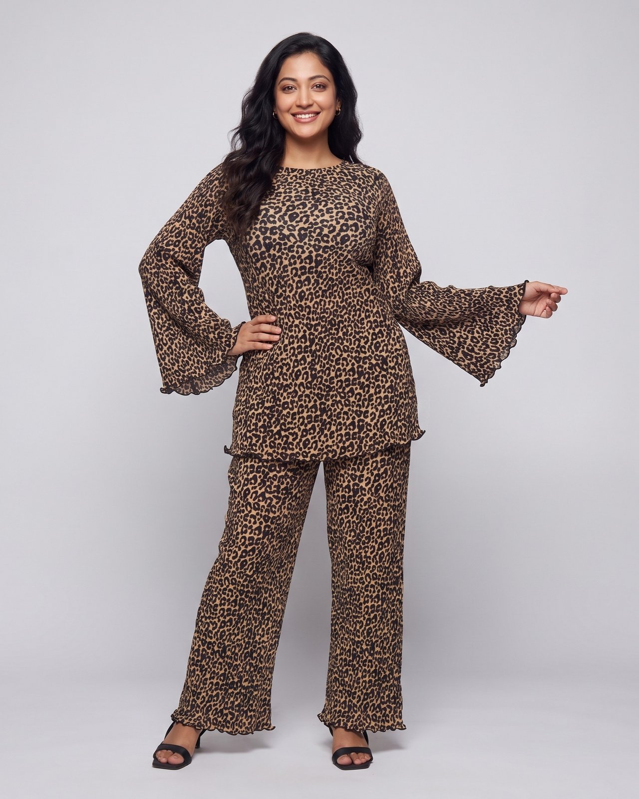 Caramel Leopard Crinkle Co-ord - Image 3