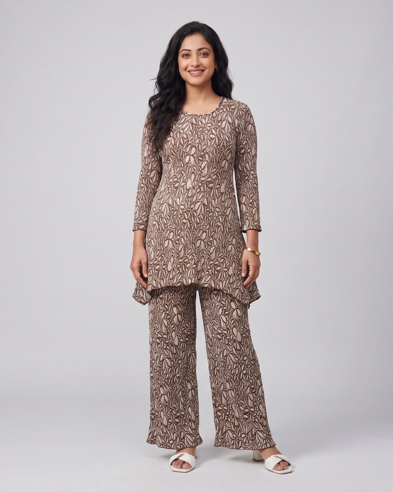 Mocha Leaf Crinkle Co-ord - Image 4