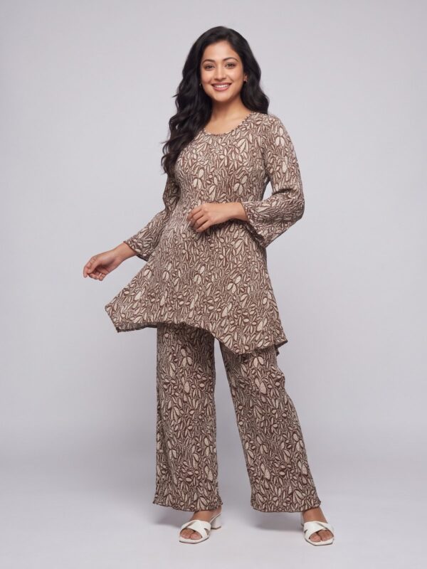 Mocha Leaf Crinkle Co-ord
