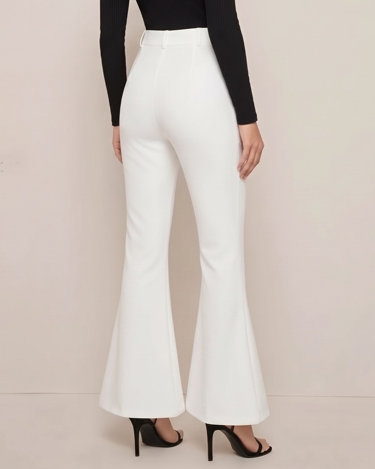 White Front-Slit Flare