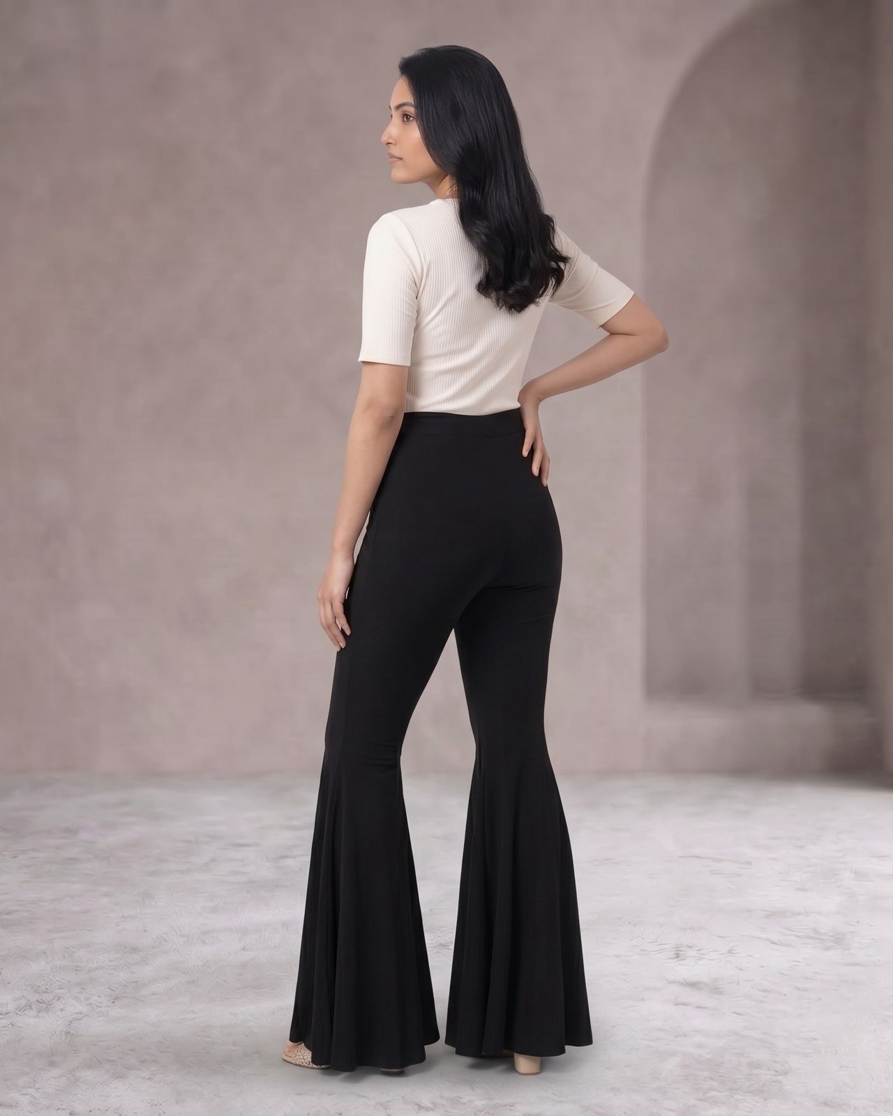 Jet Black Bell Flare
