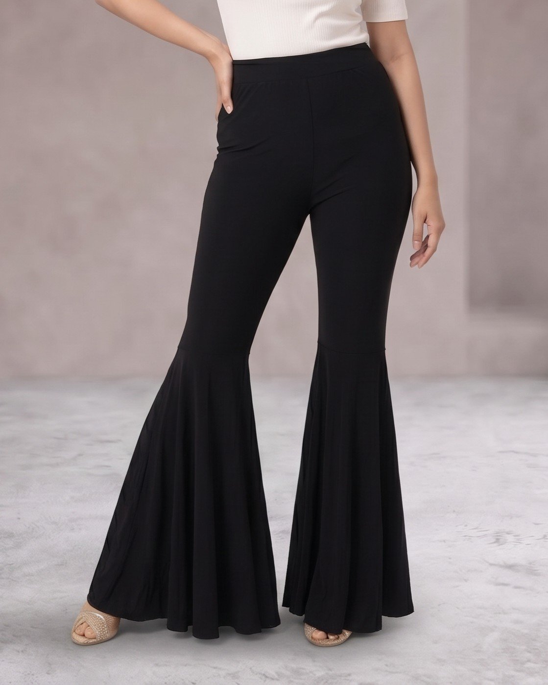Jet Black Bell Flare