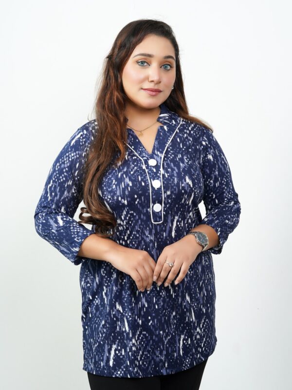 Navy Ikat Top