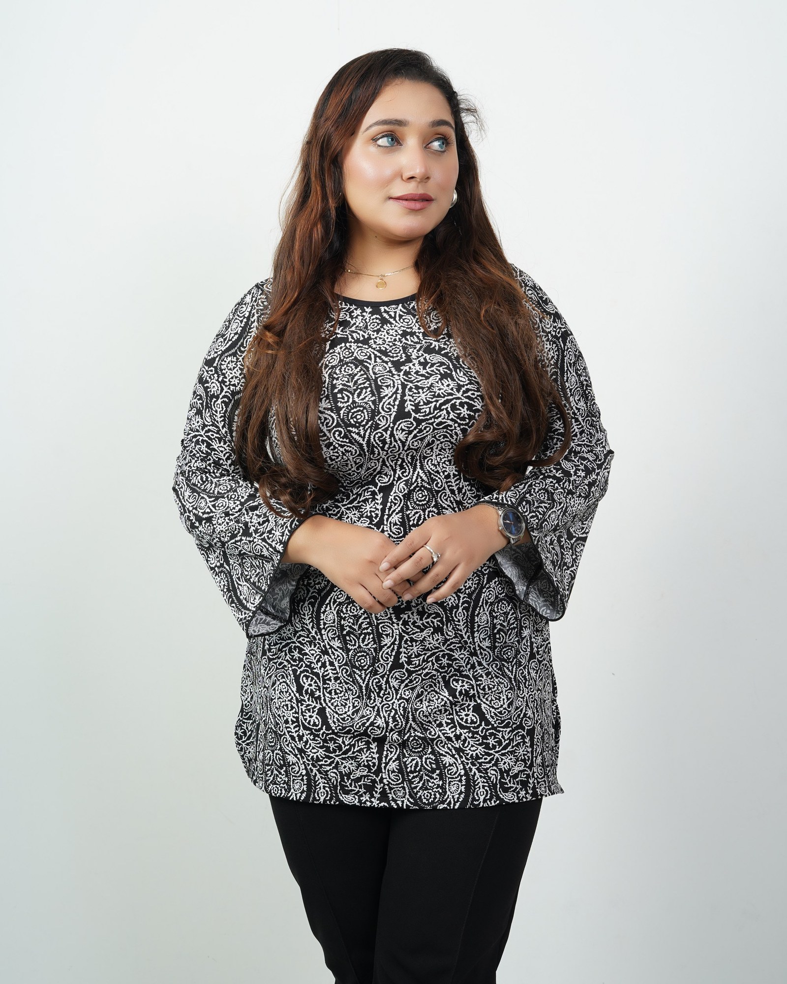 Monochrome Paisley Top