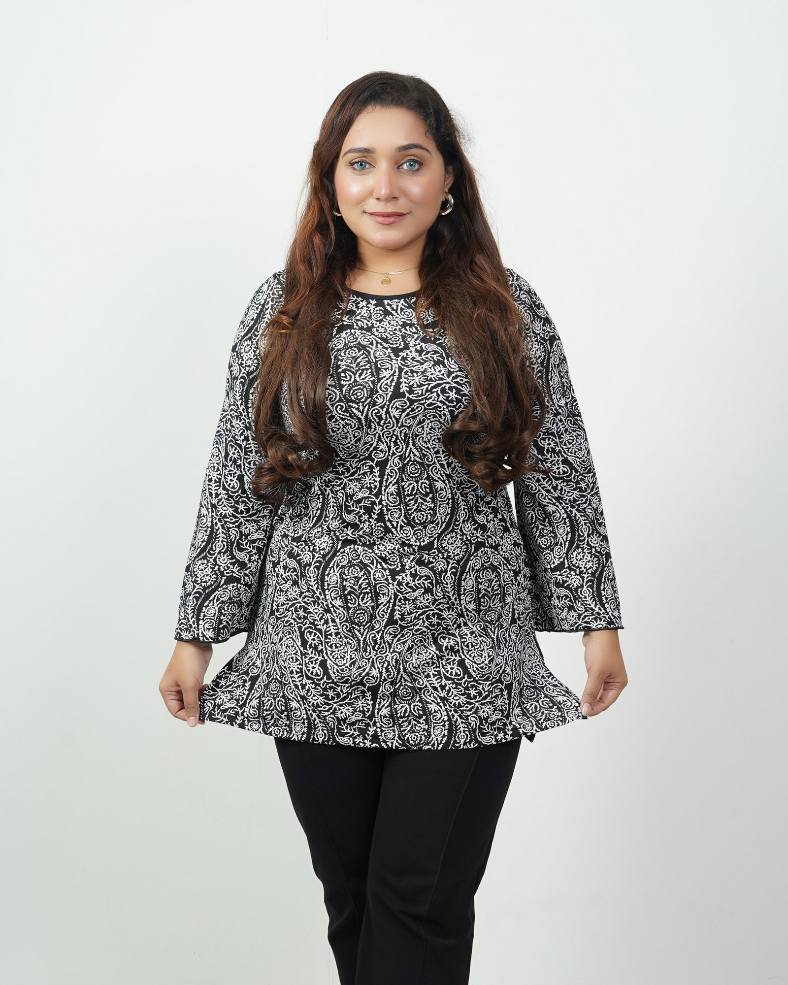 Monochrome Paisley Top